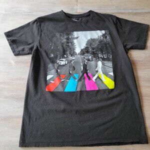 The Beatles Abbey Road Graphic T Shirt Black L Rock Band Tee